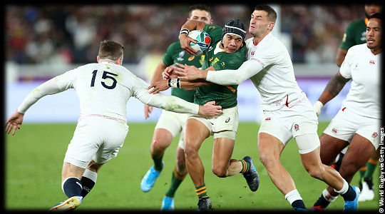 England v South Africa Cheslin Kolbe wrapped up by Jonny May The Final RWC2019